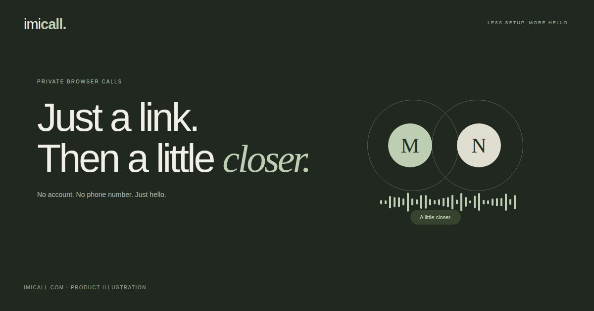 ImiCall campaign artwork: a private line between two people